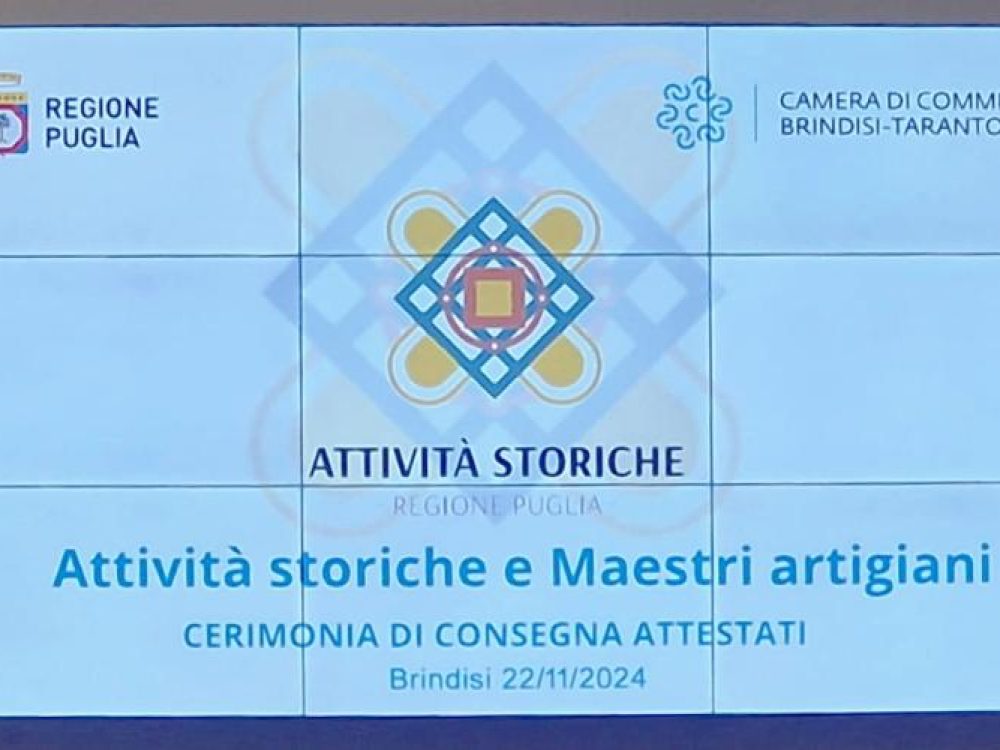 Premiazione Attività Storiche Puglia – Maestri Artigiani